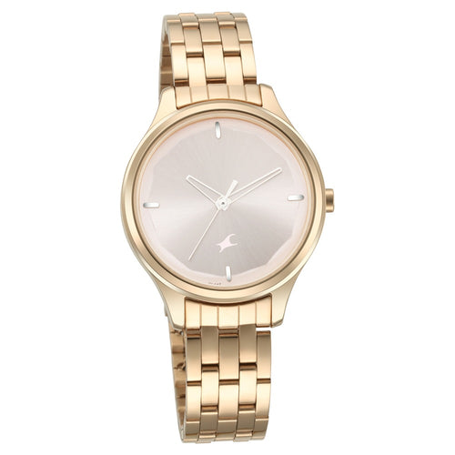 Fastrack Stunners Quartz Analog Rose gold Dial Metal Strap Watch for Girls NT6248WM01