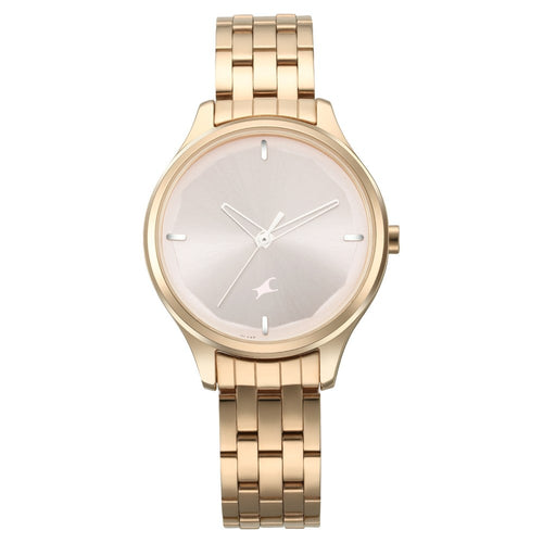 Fastrack Stunners Quartz Analog Rose gold Dial Metal Strap Watch for Girls NT6248WM01