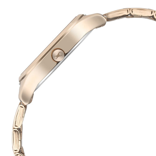 Fastrack Stunners Quartz Analog Rose gold Dial Metal Strap Watch for Girls NT6248WM01