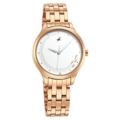 Fastrack Stunners Quartz Analog White Dial Stainless Steel Strap Watch for Girls NU6248WM02