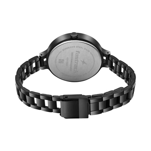 Fastrack Stunners Quartz Analog Black dial Stainless Steel Strap Watch for Girls NU6265NM02