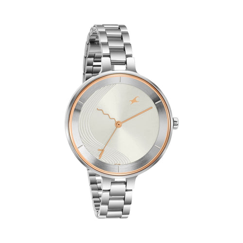 Fastrack Stunners Quartz Analog Silver dial Stainless Steel Strap Watch for Girls NU6265SM02