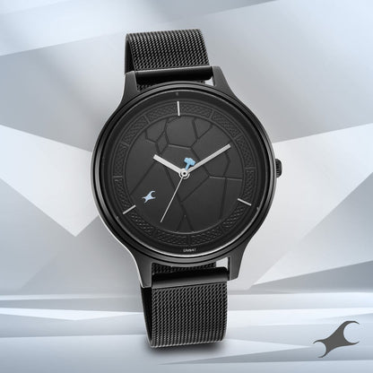 Fastrack Thor Quartz Analog Black Dial Stainless Steel Strap Watch for Girls NR6269NM01