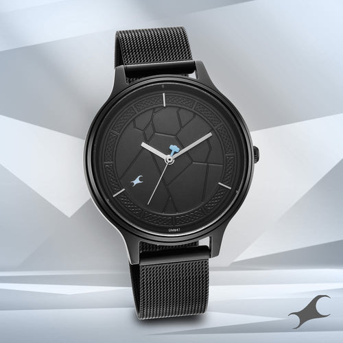 Fastrack Thor Quartz Analog Black Dial Stainless Steel Strap Watch for Girls NR6269NM01