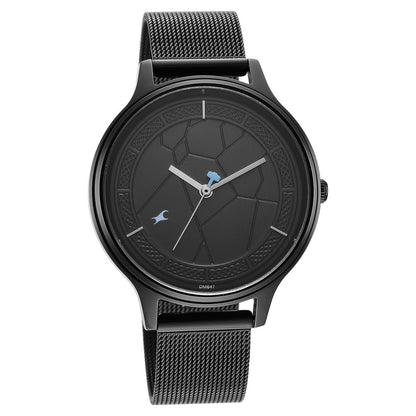 Fastrack Thor Quartz Analog Black Dial Stainless Steel Strap Watch for Girls NR6269NM01