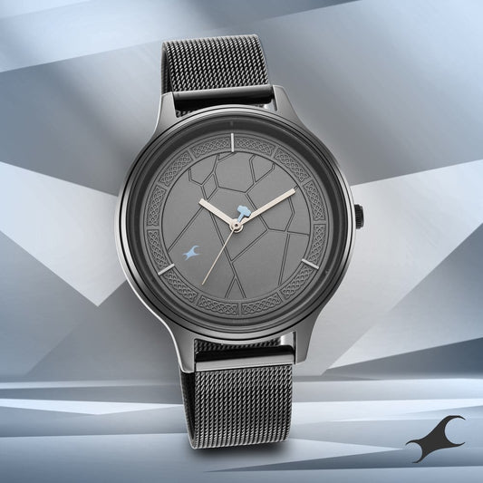 Fastrack Thor Quartz Analog Grey Dial Stainless Steel Strap Watch for Girls NU6269QM01