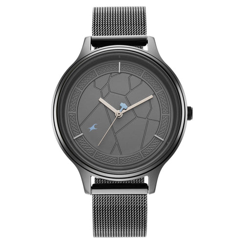 Fastrack Thor Quartz Analog Grey Dial Stainless Steel Strap Watch for Girls NU6269QM01