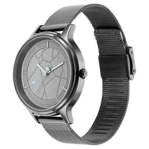 Fastrack Thor Quartz Analog Grey Dial Stainless Steel Strap Watch for Girls NU6269QM01