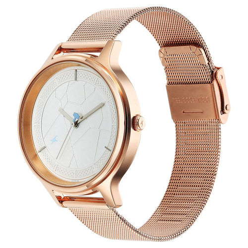 Fastrack Thor Quartz Analog Silver Dial Stainless Steel Strap Watch for Girls NT6269WM01