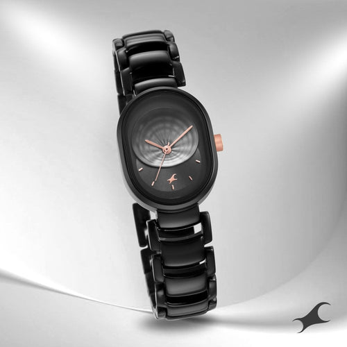 Fastrack Uptown Retreat Quartz Analog Black Dial Metal Strap Watch for Girls NU6274KM01