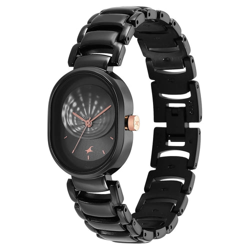 Fastrack Uptown Retreat Quartz Analog Black Dial Metal Strap Watch for Girls NU6274KM01