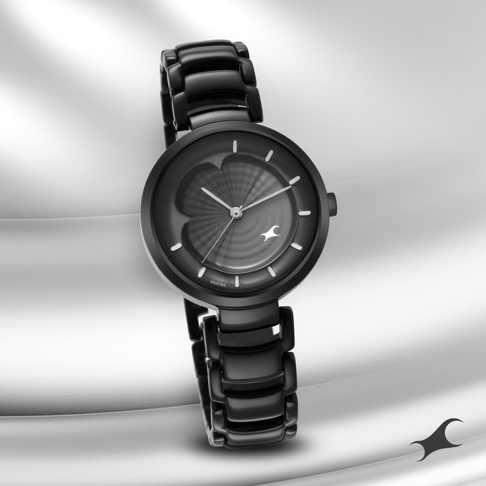 Fastrack Uptown Retreat Quartz Analog Black Dial Metal Strap Watch for Girls NS6277NM01
