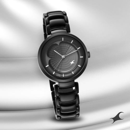 Fastrack Uptown Retreat Quartz Analog Black Dial Metal Strap Watch for Girls NU6277NM01