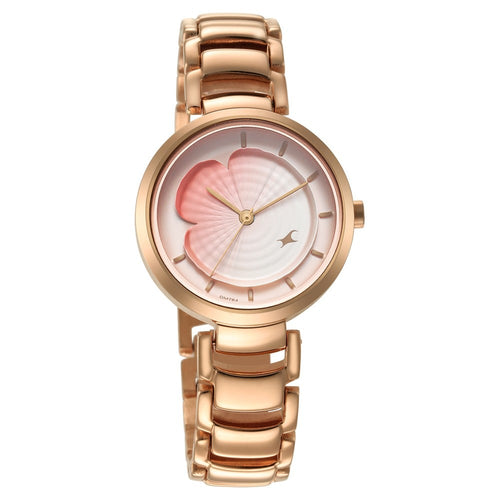 Fastrack Uptown Retreat Quartz Analog Pink Dial Metal Strap Watch for Girls NU6277WM01