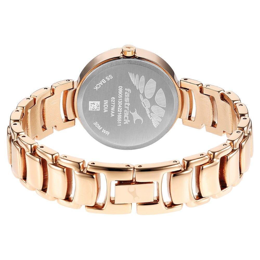 Fastrack Uptown Retreat Quartz Analog Pink Dial Metal Strap Watch for Girls NU6277WM01