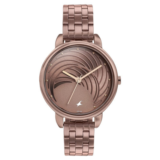 Fastrack Stunners Quartz Analog Brown Dial Stainless Steel Strap Watch for Girls NU6282QM01