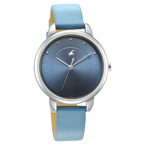 Fastrack Stunners Quartz Analog Blue Dial Leather Strap Watch for Girls NT6282SL01
