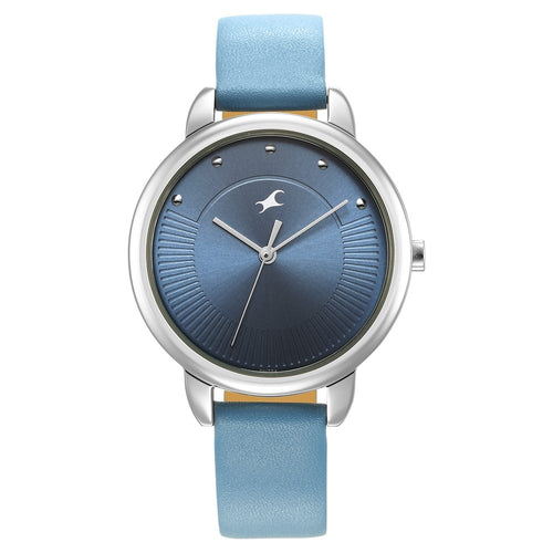 Fastrack Stunners Quartz Analog Blue Dial Leather Strap Watch for Girls NT6282SL01