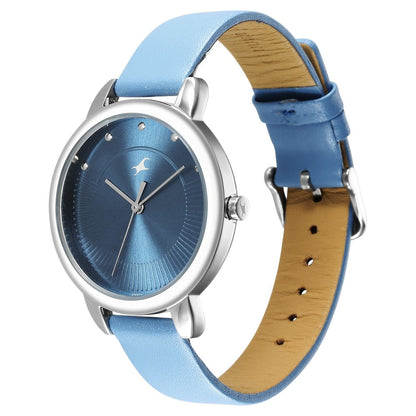 Fastrack Stunners Quartz Analog Blue Dial Leather Strap Watch for Girls NU6282SL01