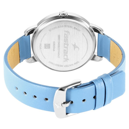 Fastrack Stunners Quartz Analog Blue Dial Leather Strap Watch for Girls NU6282SL01