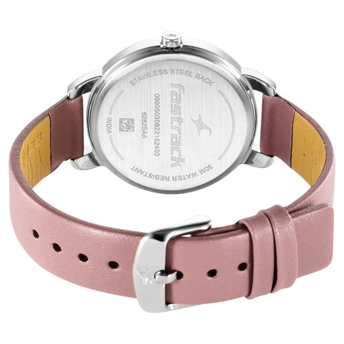 Fastrack Stunners Quartz Analog Purple Dial Leather Strap Watch for Girls NU6282SL02