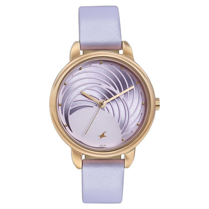 Fastrack Stunners Quartz Analog Purple Dial Leather Strap Watch for Girls NU6282WL02