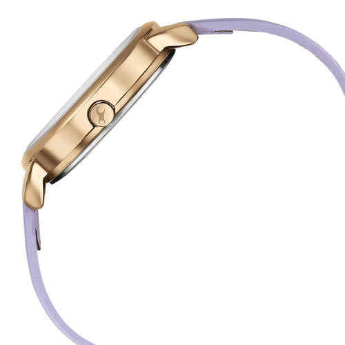 Fastrack Stunners Quartz Analog Purple Dial Leather Strap Watch for Girls 6282WL02