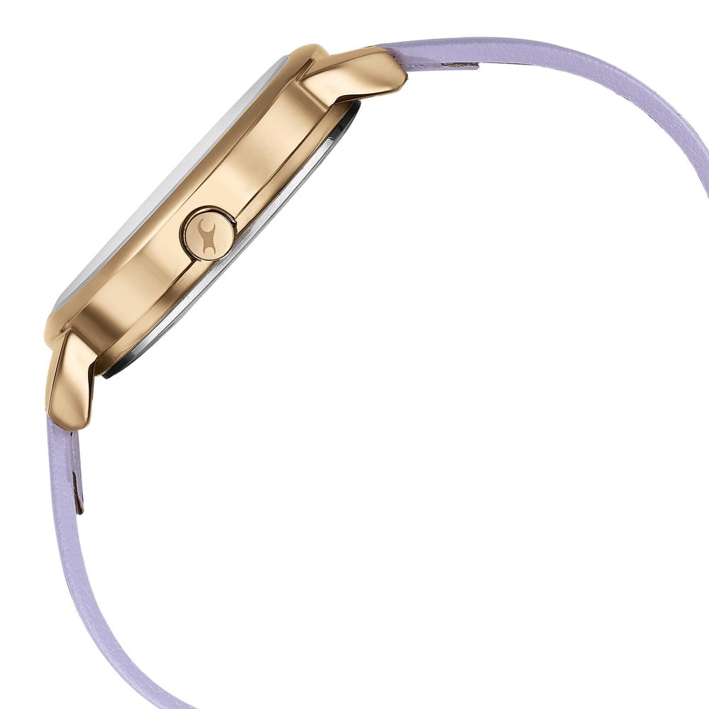 Fastrack Stunners Quartz Analog Purple Dial Leather Strap Watch for Girls NU6282WL02