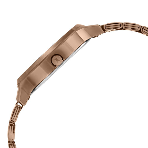 Fastrack Crush Quartz Analog Brown Dial Stainless Steel Strap Watch for Girls NT6292QM01