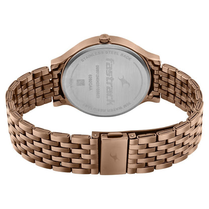 Fastrack Crush Quartz Analog Brown Dial Stainless Steel Strap Watch for Girls NU6292QM01