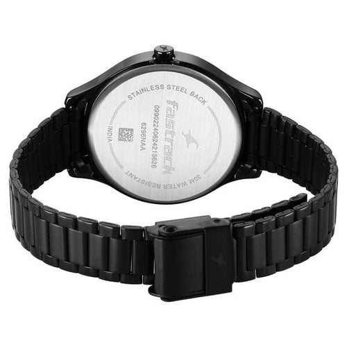 Fastrack Stunners Quartz Analog Black Dial Black Metal Strap Watch For Girls 6291NM01