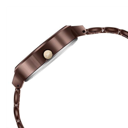 Fastrack MetaWe Quartz Analog Brown Dial Stainless Steel Strap Watch For Girls NU6306KM02