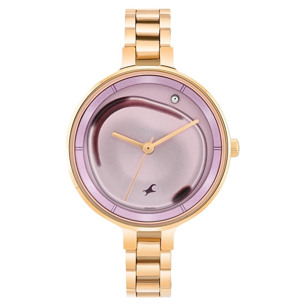Fastrack MetaWe Quartz Analog Pink Dial Stainless Steel Strap Watch For Girls 6306WM01