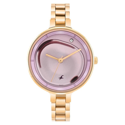 Fastrack MetaWe Quartz Analog Pink Dial Stainless Steel Strap Watch For Girls 6306WM01