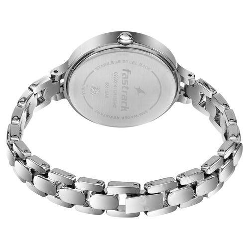 Fastrack Pulse Quartz Analog Green Dial Metal Strap Watch For Girls 6311SM01F