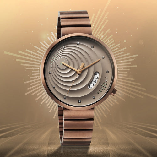 Fastrack Groove Quartz Analog with Date Beige Dial Girls Stainless Steel Watch 6314QM01