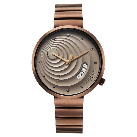Fastrack Groove Quartz Analog with Date Beige Dial Girls Stainless Steel Watch NU6314QM01