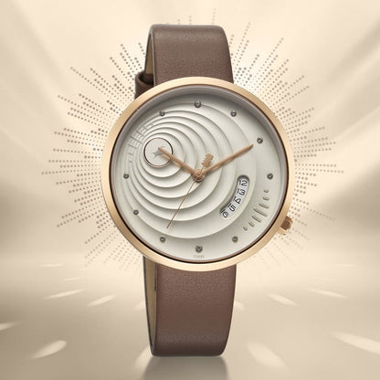 Fastrack Groove Quartz Analog with Date Grey Dial Girls Leather Watch NU6314WL01