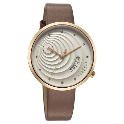 Fastrack Groove Quartz Analog with Date Grey Dial Girls Leather Watch NU6314WL01