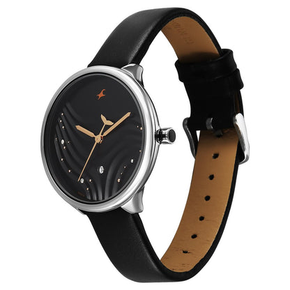Fastrack Oceanyx Quartz Analog with Date Black Dial Black Strap Watch For Girls 6316SL01