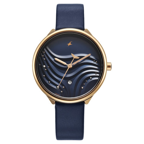 Fastrack Oceanyx Quartz Analog with Date Blue Dial Blue Strap Watch For Girls 6316WL01
