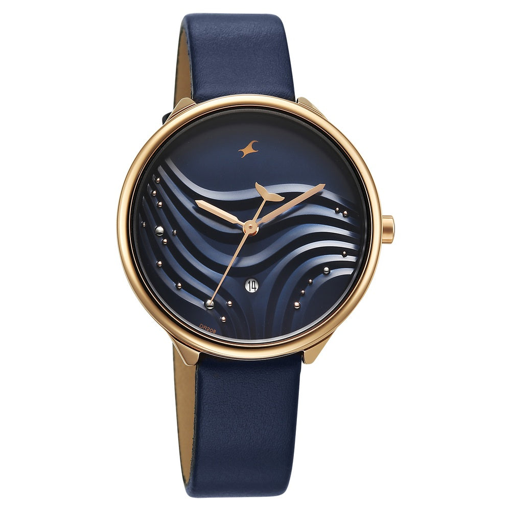 Fastrack Oceanyx Quartz Analog with Date Blue Dial Blue Strap Watch For Girls 6316WL01