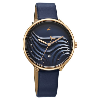Fastrack Oceanyx Quartz Analog with Date Blue Dial Blue Strap Watch For Girls 6316WL01