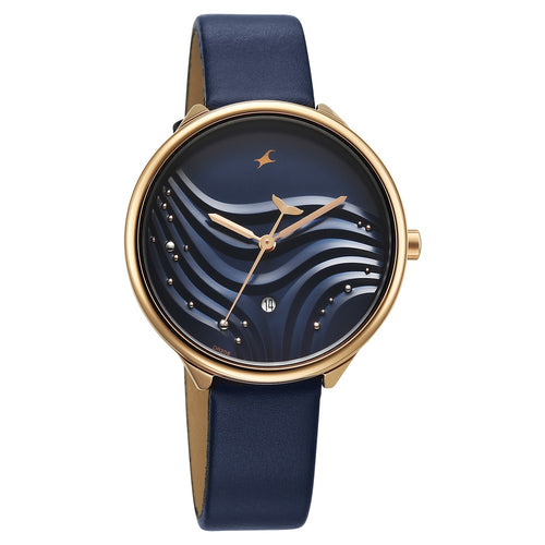 Fastrack Oceanyx Quartz Analog with Date Blue Dial Blue Strap Watch For Girls 6316WL01