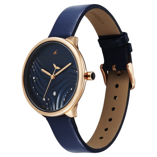 Fastrack Oceanyx Quartz Analog with Date Blue Dial Blue Strap Watch For Girls 6316WL01