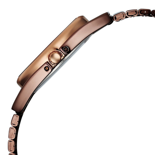 Fastrack UFO Quartz Analog Brown Mother Of Pearl Dial Brown Colour Stainless Steel Strap Watch For Girls 6318KM02