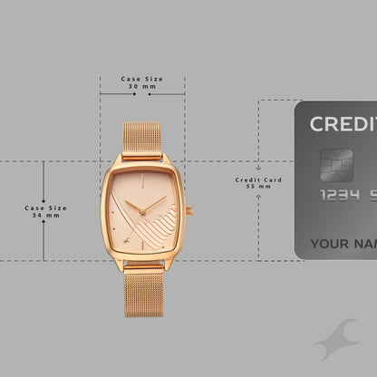 Fastrack Wild Quartz Analog Peach Dial Rose Gold Stainless Steel Strap Watch For Girls 6321WM03
