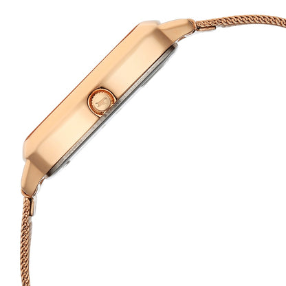 Fastrack Wild Quartz Analog Green Dial Rose Gold Stainless Steel Strap Watch For Girls 6321WM04