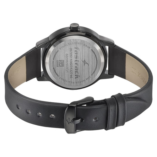 Fastrack Pulse Quartz Analog Black Dial Leather Strap Watch for Girls NU68008NL01