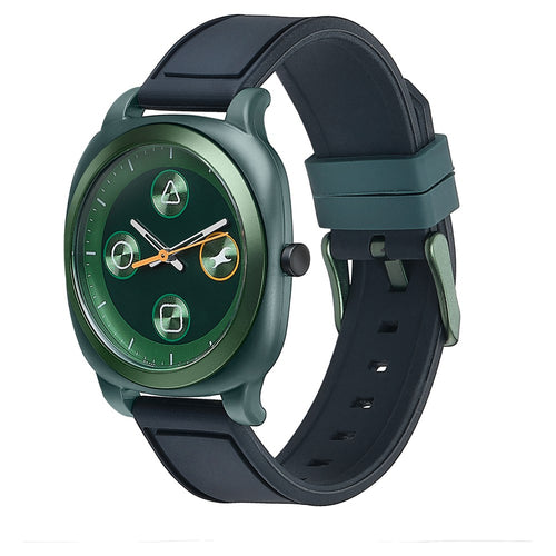 Fastrack Hype Retro Aracde Quartz Analog Unisex Watch With Green Dial Black Silicone Strap Watch For Unisex 68034PP09W